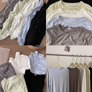 多色入 打底衫 韩代@fu 巨舒服软糯弹力基础圆领面膜长袖 福利款