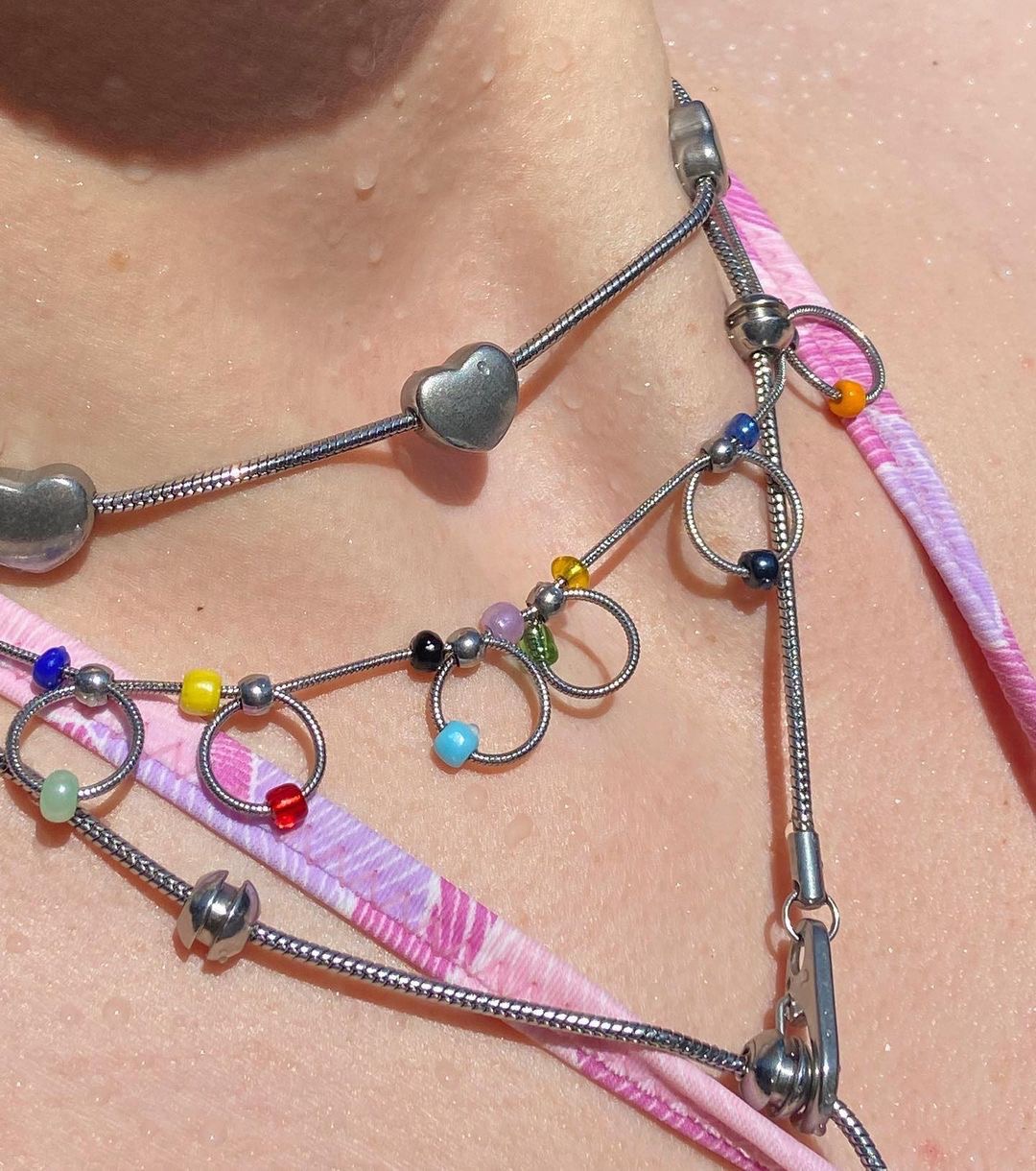 项链细链鬼马Y2K辣妹choker圆珠