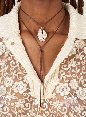 elious同款天然淡水珍珠贝壳一眼心动手工吊坠项链设计时髦度假风