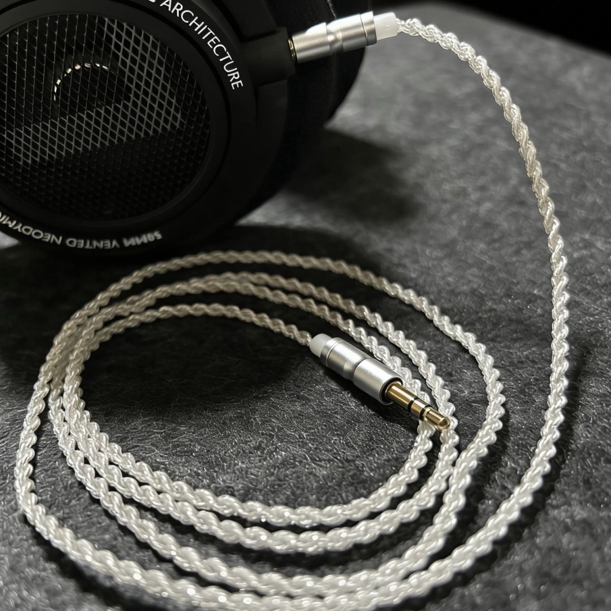 日本siikooyi HIFI发烧级3.5音频线 aux 四股编织镀银耳机升级线