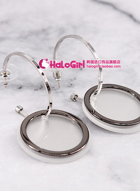 韩国Nuance正品耳饰925银针时尚气质圈耳环长款百搭耳钉防过敏女