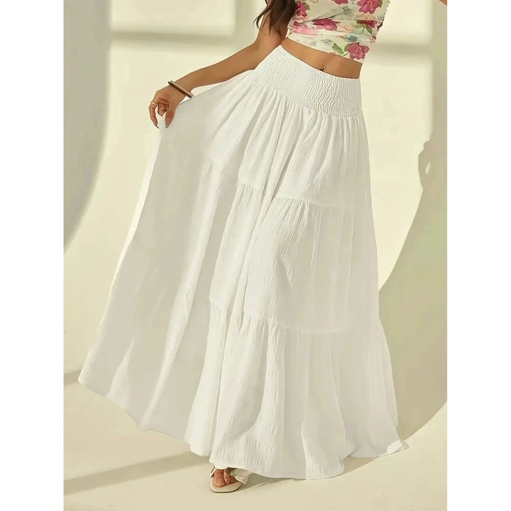 纯色A字半身长裙 solid color A-line half length skirt