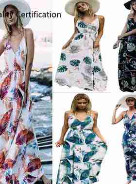 Women Fashion Evening Party Long Dress Strap Flowy Sun Dress