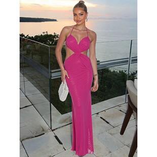 long neck skirt dress women 女士绑带挂脖长裙连衣裙 for Strap