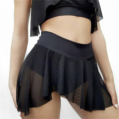 Solid Color Mid Waist Casual Culottes纯色中腰休闲运动裙裤女
