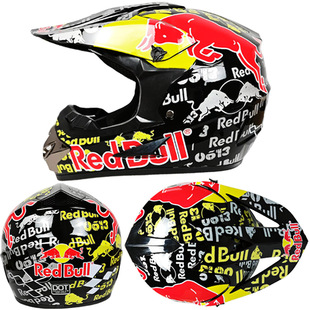 FOX全盔红牛越野山地车头盔越野自行车半盔骑行青少年速降卡丁车