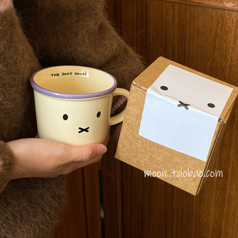 可爱兔子兔马克杯大容量高颜值ins女生家用陶瓷牛奶咖啡喝水杯子