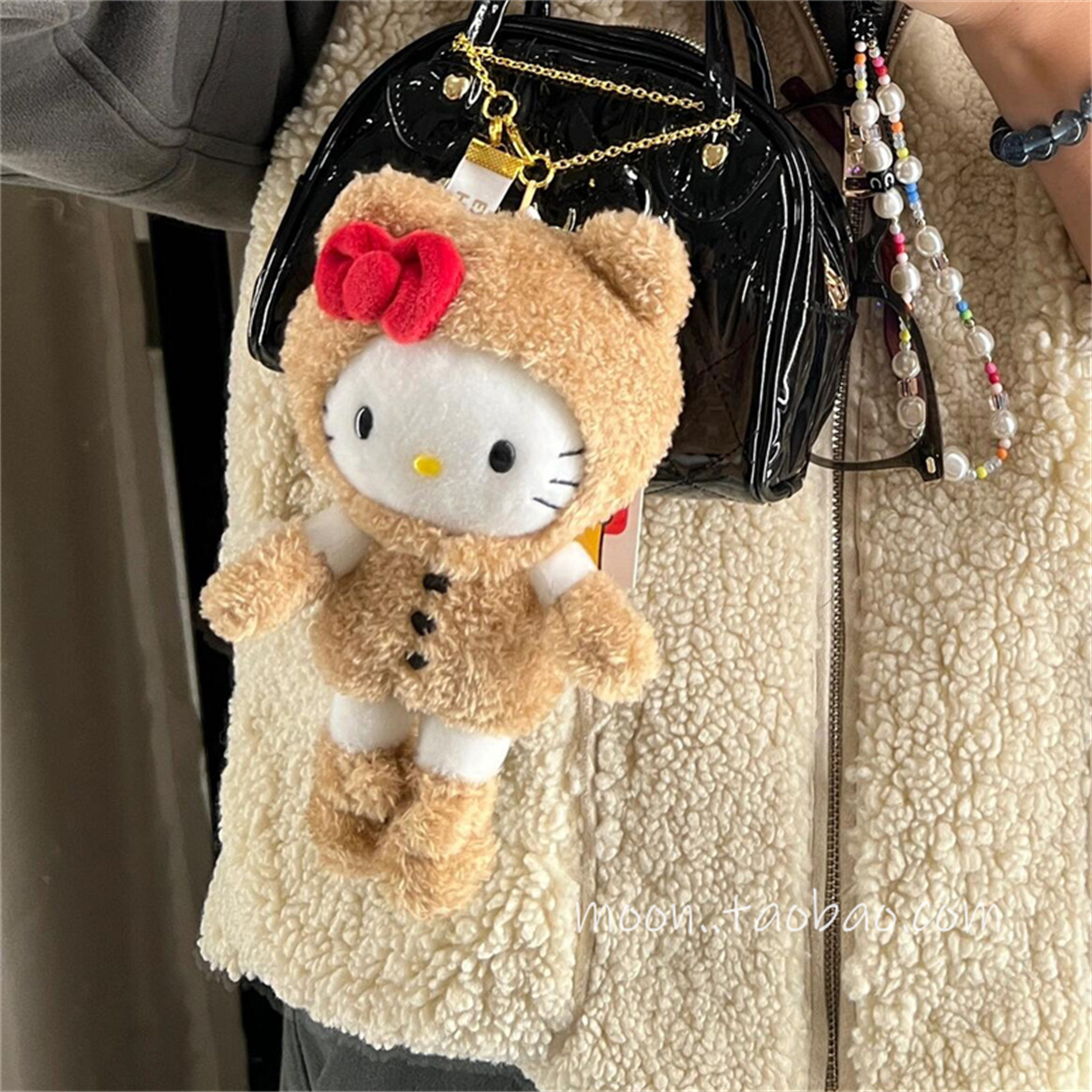草莓小熊包挂件毛绒公仔小物件迷你玩偶女生包包挂饰书包钥匙扣