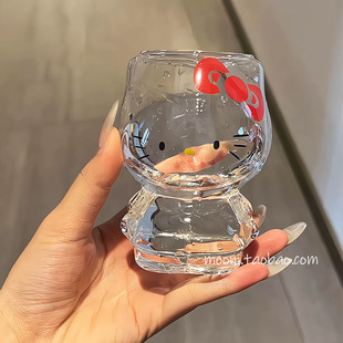 hellokitty玻璃杯水杯家用喝水杯大容量耐高温早餐杯牛奶杯ins风