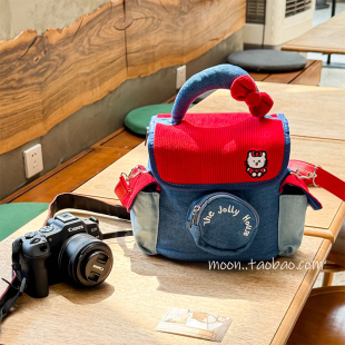 k门永存 猫咪相机包大容量便捷富士苹果佳能r50微单斜挎包防摔
