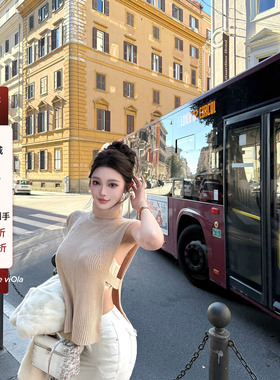 viola【枫糖曲奇】 isab*mar叠穿超乖 小众设计感针织背心学院风