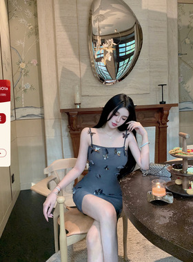 viola【岁尾梦蝶】手工钉立体蝴蝶重工高级感弹力网纱连衣裙