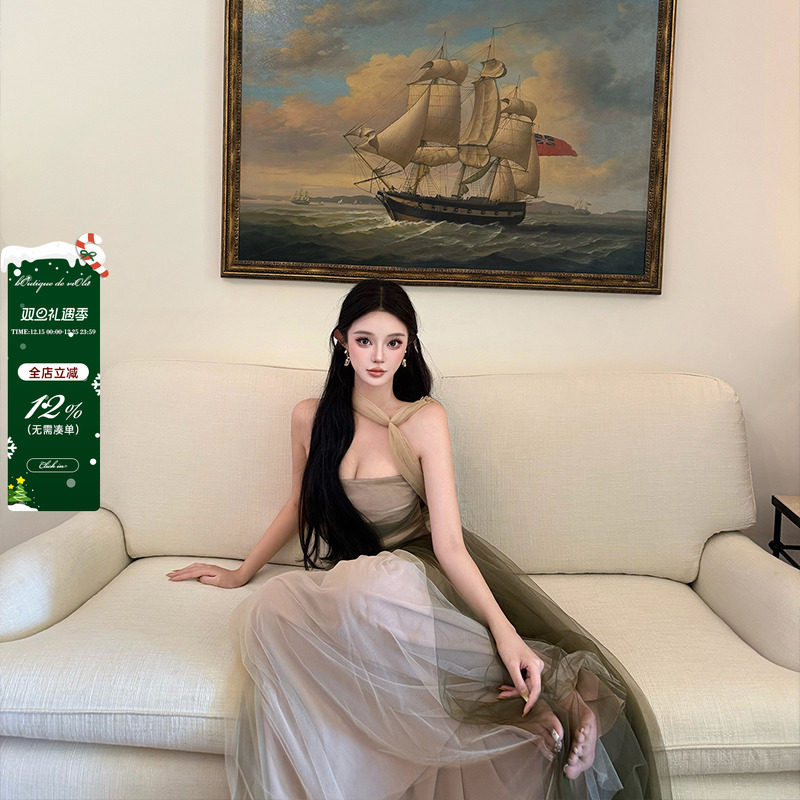 【现货】viola【纱间旧梦】D1or秀款礼服10W重工线仙女连衣裙高级