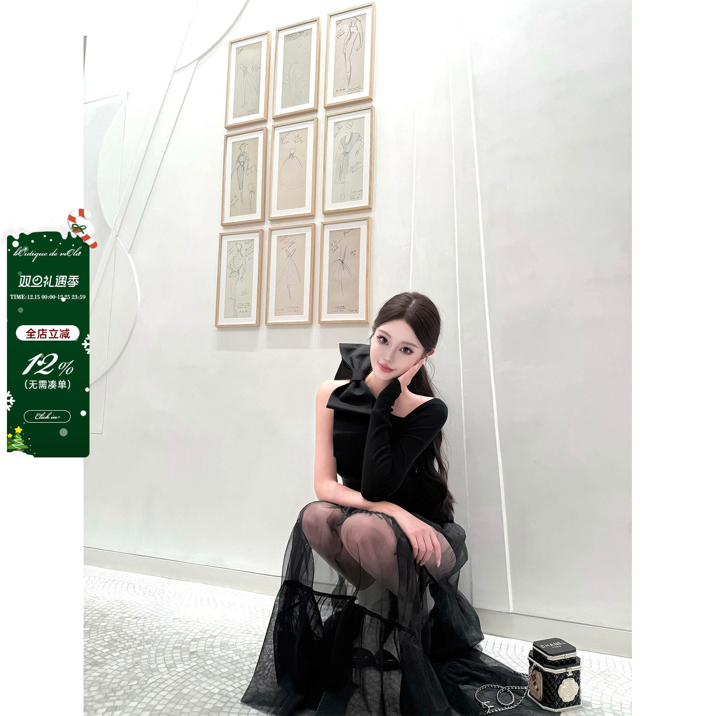 viola【午夜缪斯】25K香私服 2W+怎么穿都加分的氛围黑纱裙性感