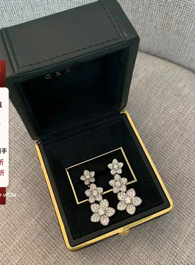 viola【野生繁花】gra*ff唐*嫣同款！yb开模定做满钻三花耳钉