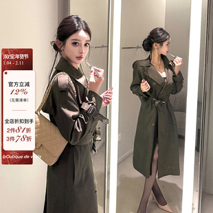 viola【西雅图风衣】高知老钱bb*r稀有杜松色大女主风衣英伦风