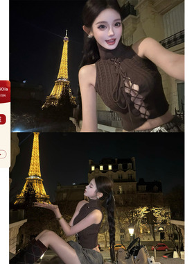 viola【反差小野猫】n*正反两穿巨显身材两色超欲镂空背心优雅