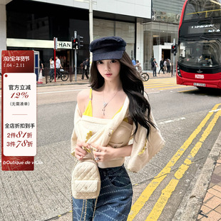 【现货】viola【奶酪芝士】小香本季核武30羊毛八分袖裸感套装