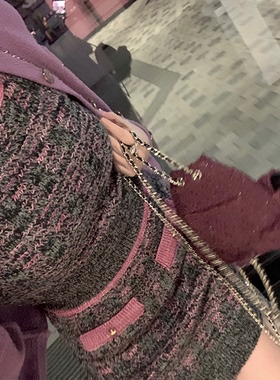 viola【3D编织】私服针织香家紫色套装修身背心半身裙短裙两件套