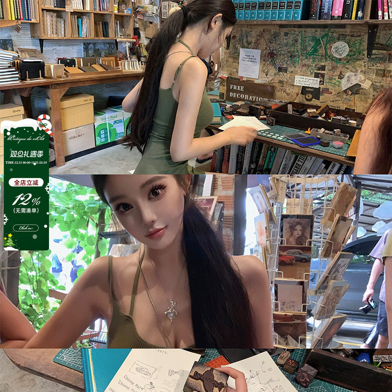 viola【氧气森林】向上的生命力穿搭辣妹小心机针织连衣裙显白