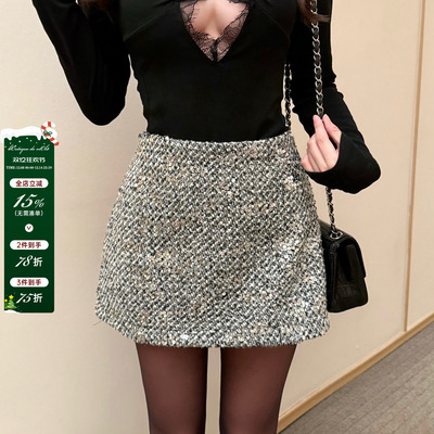 viola【流光银河】吸睛单品 Bling爆闪亮片短裙女显瘦收腰
