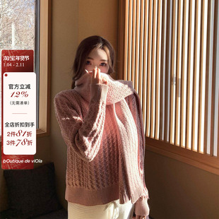viola【冬日织梦】一眼就爱上Lo*Pia*粗织毛衣围巾套装温柔慵懒风