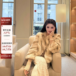 viola【小千金龙猫】baby顶j獭兔定染奶茶色龙猫皮草外套气质名媛