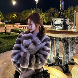viola【拿铁chinchilla】qi*qifu5w+！稀有獭兔毛皮草