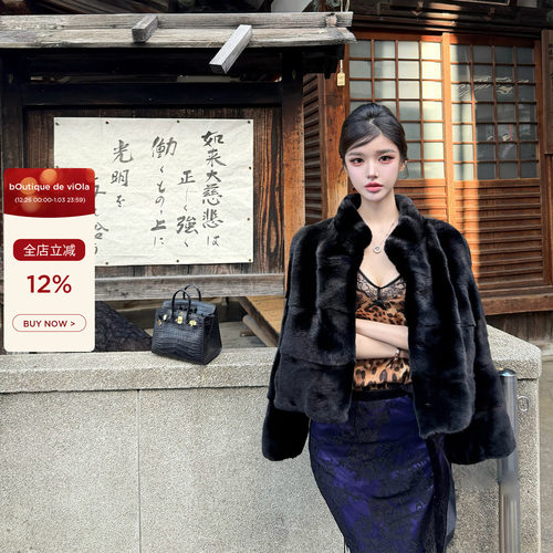 viola【高奢宝嘉美】 黑貂天花板一衣一证可扫码美国进口水貂