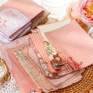 温柔的风手帐素材纸复古碎花花朵痛包手账造景拼贴装饰打底背景纸