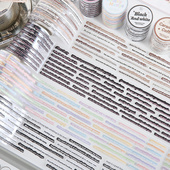 信笺环岛异形模切手帐胶带简约英文文字盐系手账拼贴装 饰素材贴纸