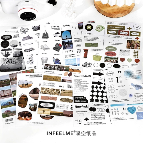 Муссоны дует солевые наклейки на стикеры ретро английская любовь, ручная аккаунт Collage Diy Декоративные материалы наклейки