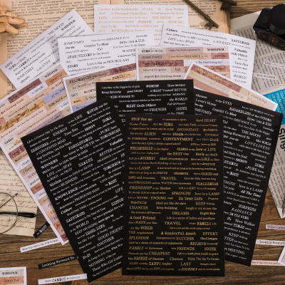 英文字母盐系手帐拼贴装饰贴纸