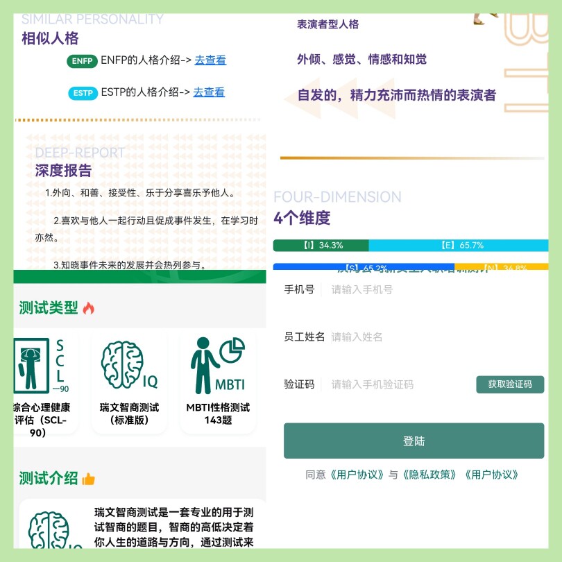定制软件企业职业性格评测测试MBTI十六型人格维度分析情商智商