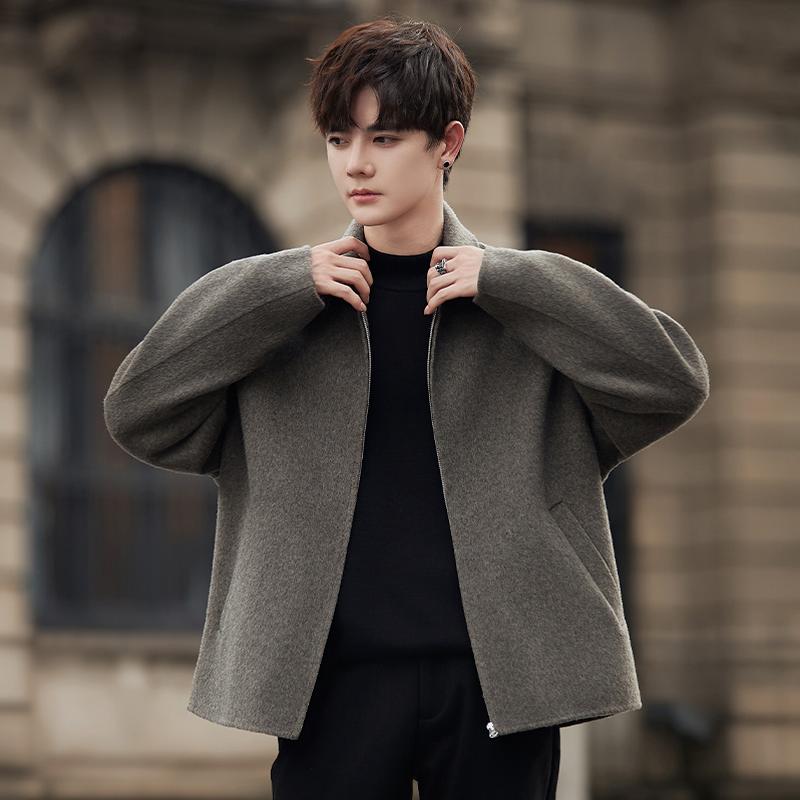 秋冬季双面羊毛绒夹克男士外套潮