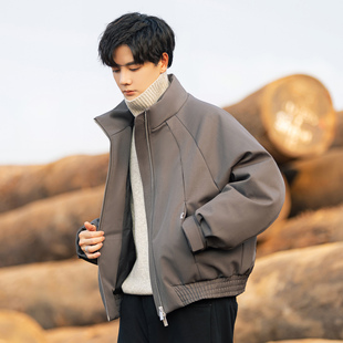 短款 男士 立领保暖白鸭绒羽绒服外套 冬季 羽绒加厚夹克休闲2025新款