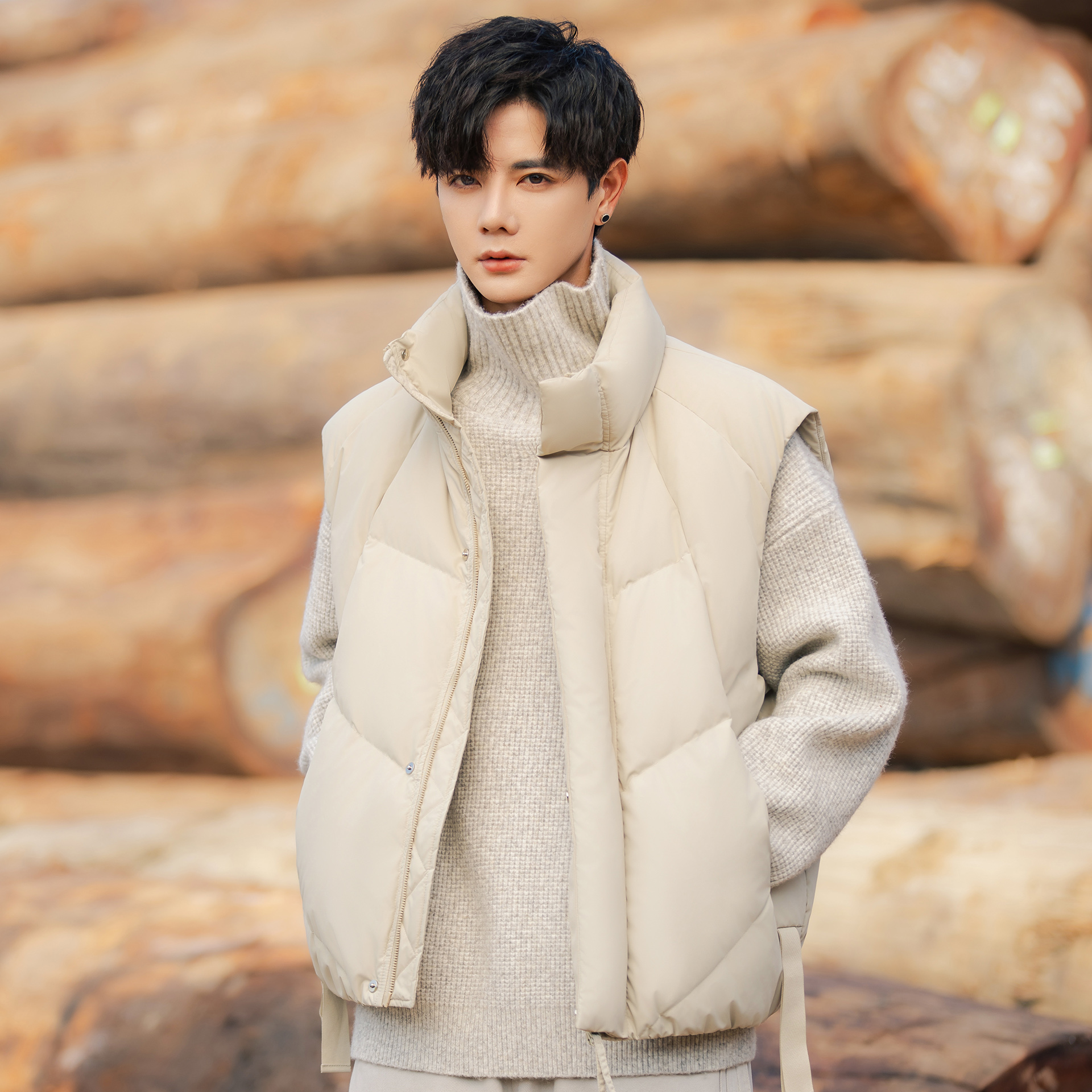 轻型男士加厚羽绒马甲背心外套