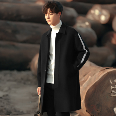 男士双面羊毛大衣秋冬季风衣外套