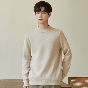 帅气加厚打底针织衫 半高领毛衣男士 韩版 中领内搭套头线衫 潮 秋冬季