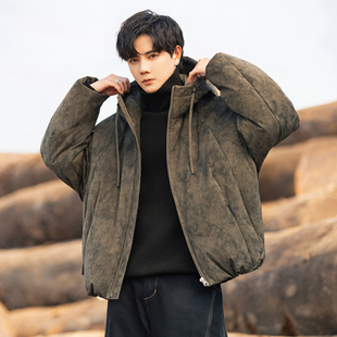 高端棉袄冬装 男士 休闲时尚 90羽绒服加厚连帽棉服2025新款 外套 短款