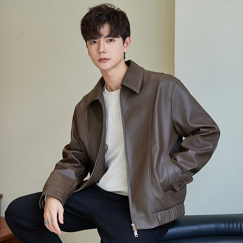 2026新款春秋季高端皮衣男装高级感痞帅休闲潮牌机车夹克男士外套