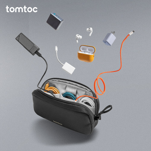 tomtoc数据线收纳包充电器配件包充电头数码配件包充电线收纳包充电宝大疆pocket3收纳包全能套装收纳袋 T12