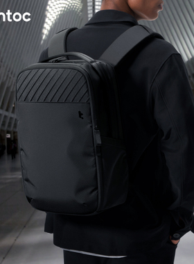 tomtoc 双肩包通勤包男士黑色电脑包男款商务上班差旅双肩背包T50