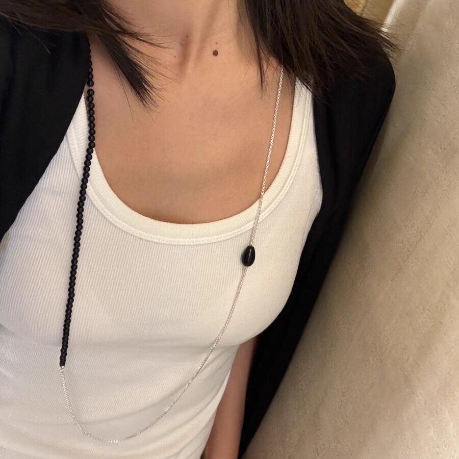 高级感项链ITSMINE天然黑玛瑙