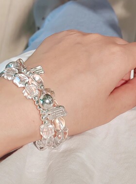 ITS MINE纯银S925韩版INS风小众设计感白水晶手串个性气质手链环