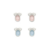 芭蕾系列 TOGGLER DAILY 蕾丝蝴蝶结天然宝石925银耳钉秋冬百搭