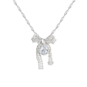 TOGGLER 蕾丝蝴蝶结烧白工艺宝石项链 法式 DAILY 芭蕾系列