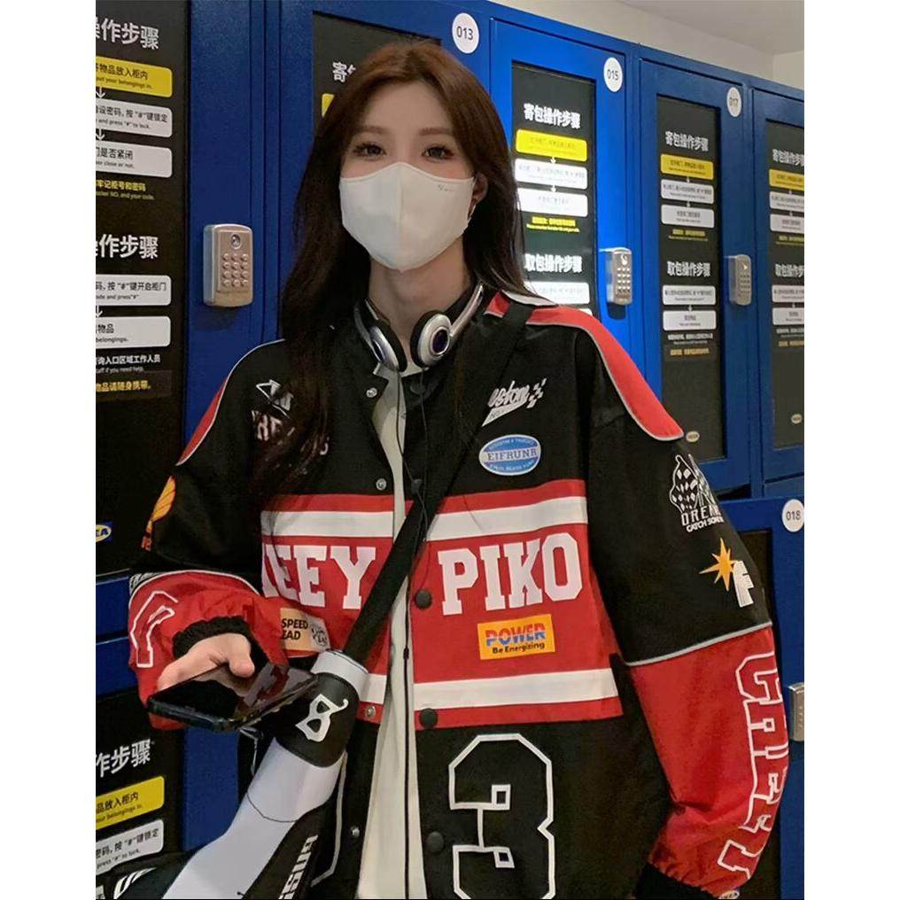2024港风新款拼接棒球服外套男女新款春季美式ins潮情侣夹克上衣