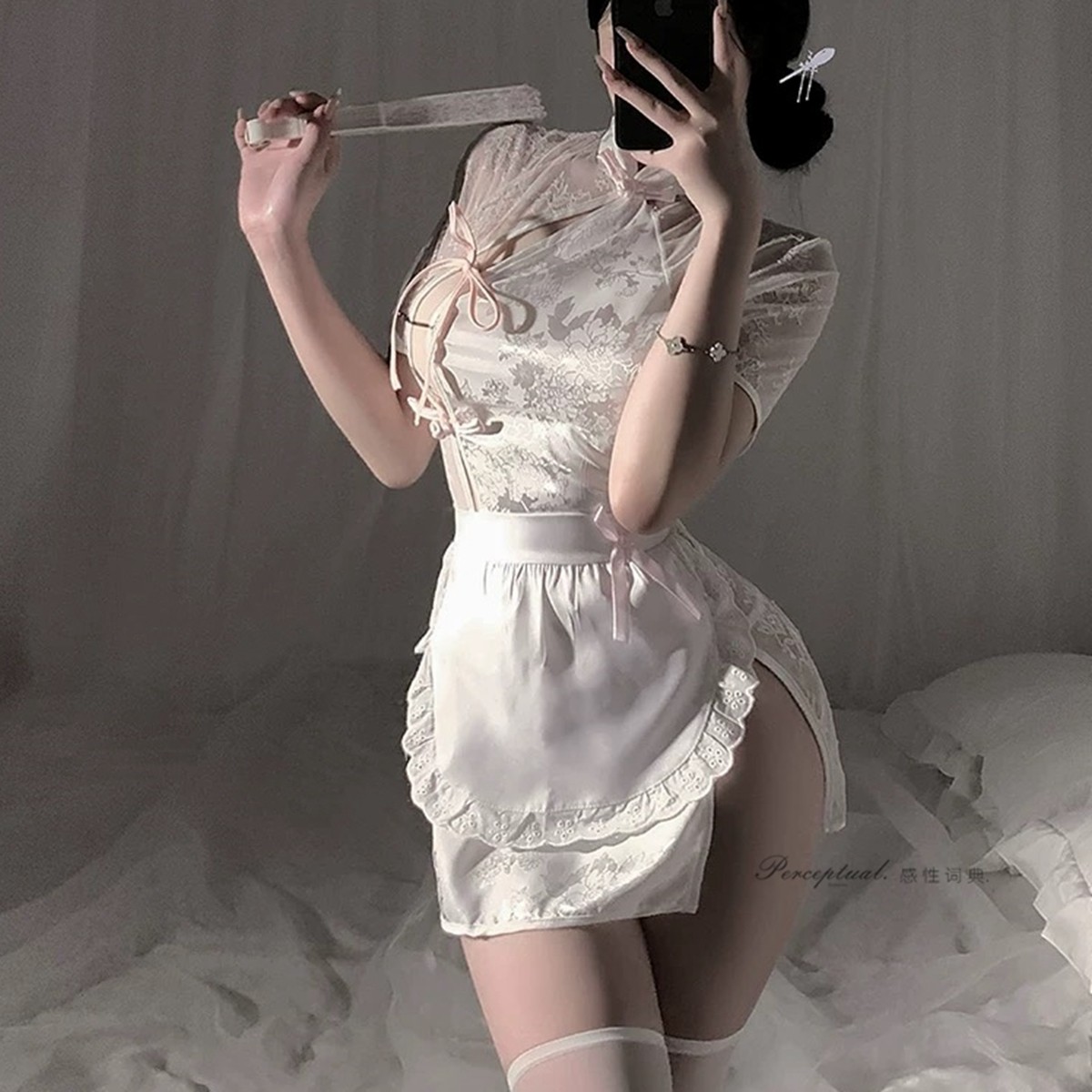 成熟御姐纯欲旗袍擦边制服睡裙女