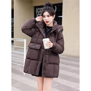 爆款超好看羽绒服女冬季2025年冬装新款专柜白鸭绒中长款加厚外套